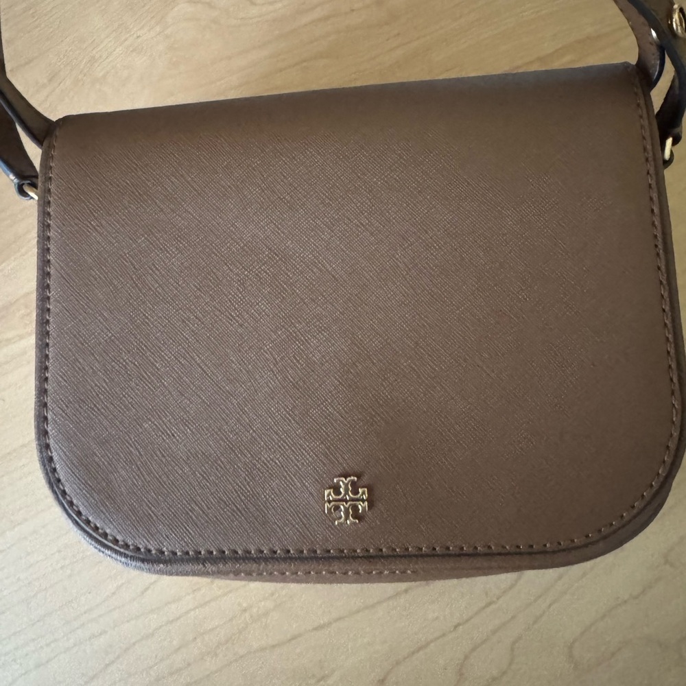 Tory Burch Saffiano Brown Crossbody Bag